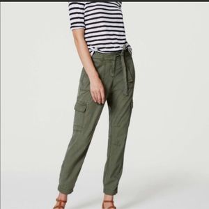 Loft Cargo Zipper Ankle Jogger Pants (Olive)